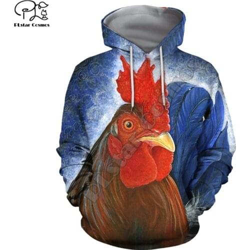 PLstar Cosmos Artistic Farm Chicken 3D Printed Hoodies Sweatshirts Zip Hooded For Men And Women Casual Streetwear Style-C10