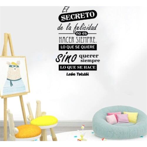 Spanish quotes Wall stickers El Secreto wall decal home decoration for living room bedroom vinyl art mural RU4071