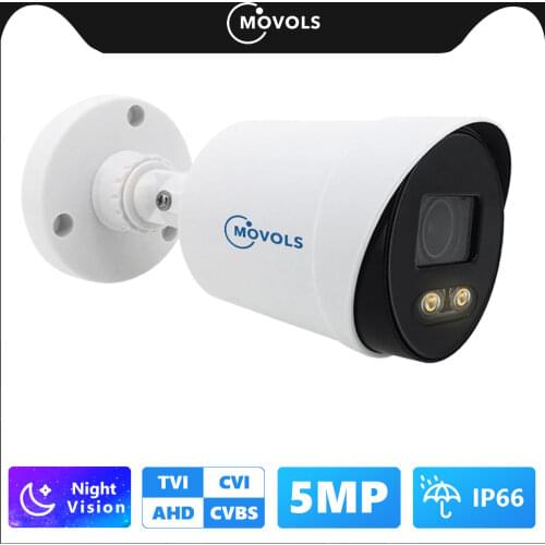 Movols 5MP Colorful Night Vision Security Camera 4 IN 1 CCTV Bullet Outdoor Video Surveillance Camera Analog Waterproof Camera