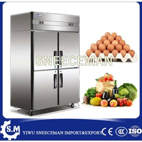 Commercial Kitchen Equipment Stainless Steel 4 Doors Upright Freezers