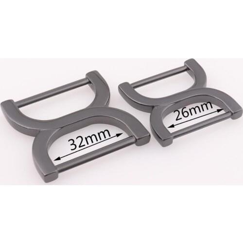 Gunmetal Release Belt Buckles 8 Ring Tri-Glide Connector Ring Metal Fastener Schoolbag Sewing Hardware