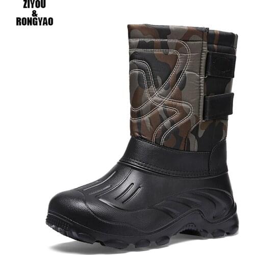Men Boots Safety Shoes 40-46 Work Shoes Winter Boots Men Big Size Plush Warm fur Winter Shoes slip on Men snow boots