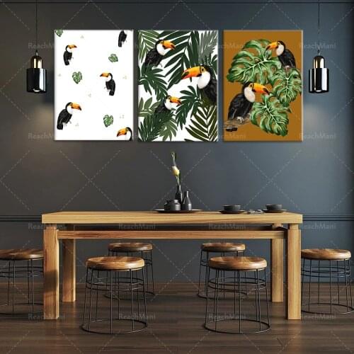 Ensemble de 3 Tirages d’art toucan // imprimé oiseau // décor de bureau // décor à la maison// art mur// cadeaux // thème tropic