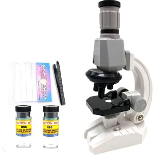 Beginner Microscope Science Kits for Kids, with 100X 400X 1200X and LED, Best Gift for Educational Toy Birthday