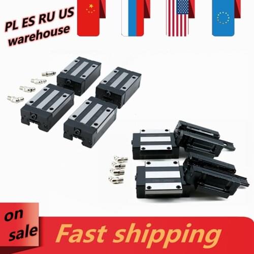 EU warehouse 4pcs/lot HGH15CA HGW15CC HGH20CA HGW20CC for linear guides HGR15 HGR20 slides bearing for CNC router