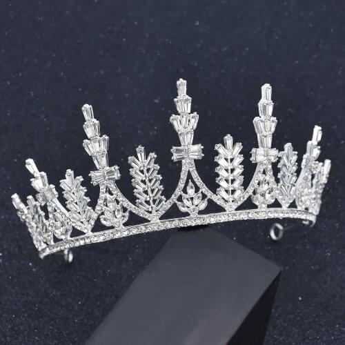 Crystal Queen Bridal Tiaras and Crowns Bride Headpiece Wedding Head Jewelry Accessories For Women Diadem Prom Hair Ornaments