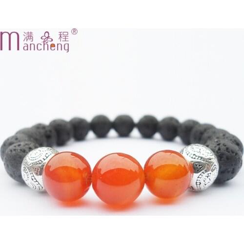 Natural Red Agate Carnelian Onyx bead bracelets religion prayer beads meditation lava Agate Carnelian bracelet Yoga jewelry