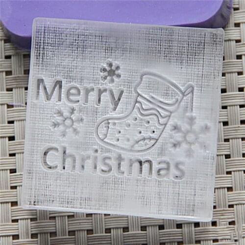 DIY Craft 40*31cm Merry Christmas Pattern Soap Stamp Homemade Tools DIY Sugarcarft Candy Candle Stamp Soap Making Kits