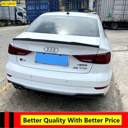 For Audi A3 Sedan S3 Spoiler CARBON FIBER Tail Wing Decoration Rear Trunk Car Spoilers 2014 2015 2016 2017 2018