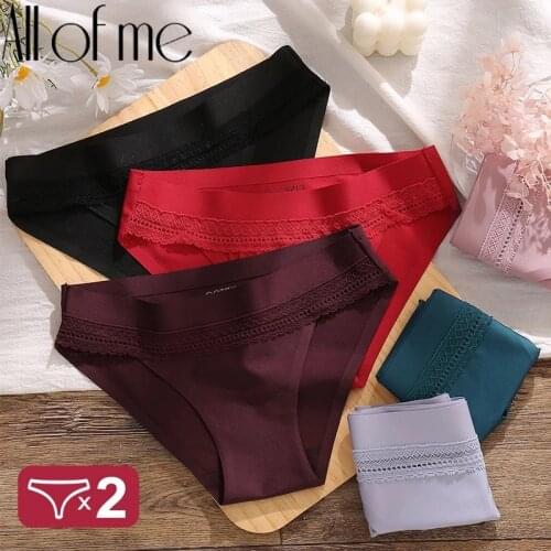 2PCS/Set Lace Panties Womens Underwear Female Lingerie Seamless Panties Underpants Sexy Briefs Intimates Woman Girls Pantys