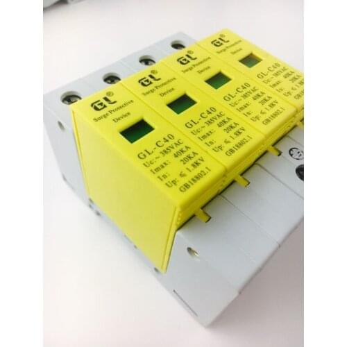 SPD 4P 20KA~40KA D ~385VAC House Surge Protector protection Protective Low-voltage Arrester Device