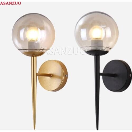 Modern Vintage Loft Single Heads Wall Light Black Gold led bedside bedroom staircase aisle E27 Edison Sconce Lamp AC85-265V