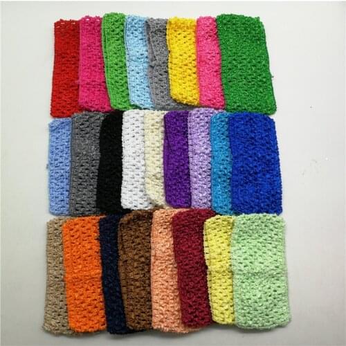 10pcs/lot 14*7cm Fashion Elastic Crochet Head Band Girl Diy Tutu Headbands Hair Accessories 30colors In Stock