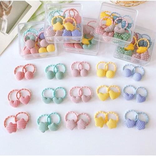 10PCS Fabric Grid Princess Cute Headwear Kids Elastic Hair Bands Children Hair Ties Girls Accessories Baby Headdress