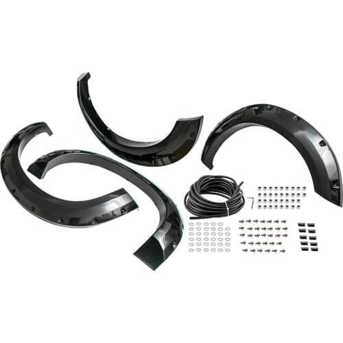 2011-2016 For Ford F250 F350 Super Duty Black Smooth Pocket Rivet Fender Flares