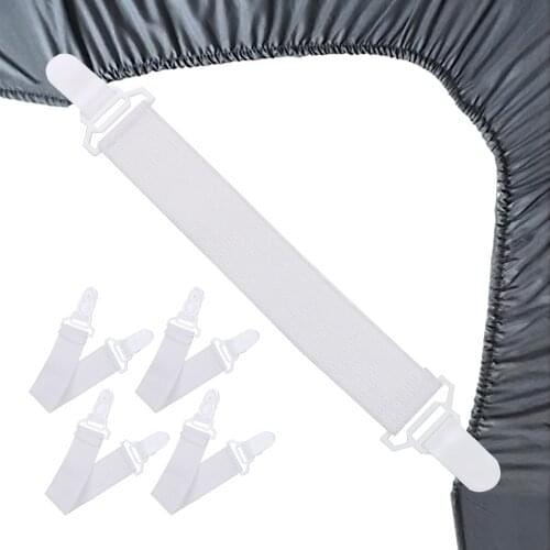 4PCS/Set Elastic Bed Sheet Mattress Cover Blankets Grippers Clip Fixing Slip-Resistant Belt Holder Fasteners Elastic Straps