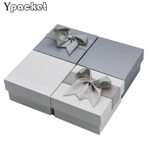 40pcs/Lot Gift Boxes Square jewelry organizer shape box Engagement Ring For Earrings Necklace Bracelet 7.5x7.5x4cm Ribbon Boxes