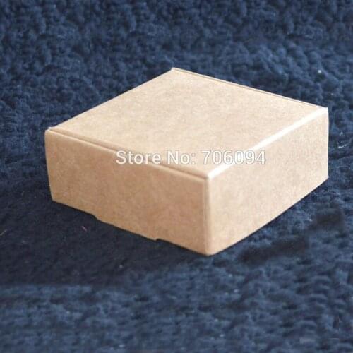 7.5*7.5*3CM,100pcs/lot, Jewerly kraft paper box Brown kraft handmade gift candy boxes,custom box logo kraft paper box