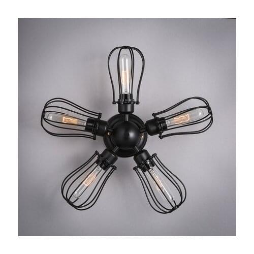 American Vintage Industry Loft Edison Fan Ceiling Light Iron Coffee Lamp Kitchen Dinning Living Room Modern Home Decor Lighting