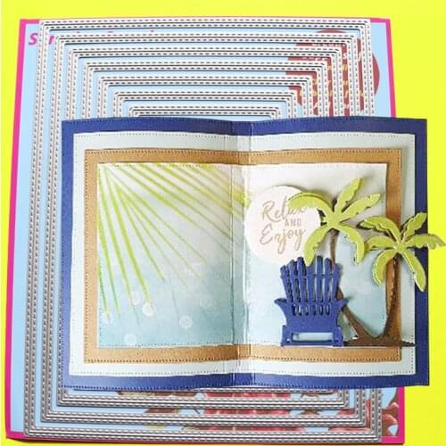 Large Cutting Dies Stitch Rectangle Scrapbook Cardmaking DIY Paper Craft Metal Stencil
