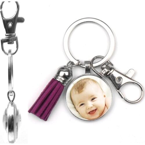 Personalizeds Photo Keychain Child Mom Dad Pendants Custom Double sided Loved Photo Your Baby Grandparent Family Member Gift
