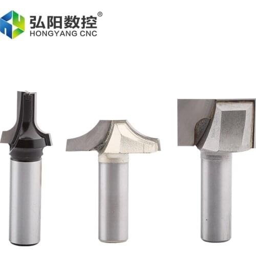 Woodworking Milling Cutter 1/2 Handle CNC Cabinet Door End Milling Cutter Pattern Carving Clear Bottom Straight Edge Arc Drill