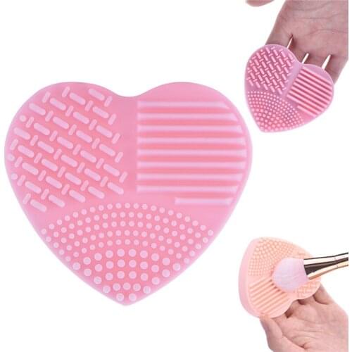 Colorful Heart Shape Clean Make up Brushes Wash Brush Silica Glove Scrubber Board Cosmetic Cleaning Tools for makeup brushes