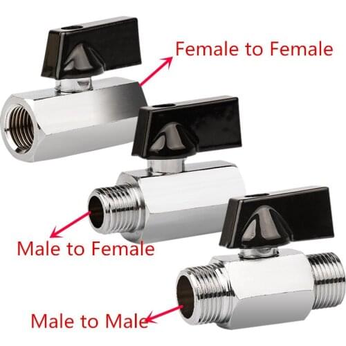 1/8" 1/4" 3/8" 1/2" Threaded Mini Brass Ball Valve BSP Male To Female F-F M-M Air Compressor Valves Water Gas Oil Shut Off Valve
