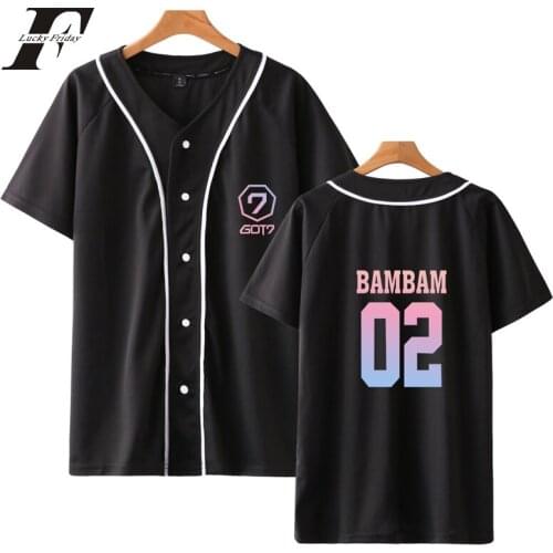 LUCKYFRIDAYF GOT7 Summer Baseball cotton short sleeve harajuku got 7 suit hit hop Coats Clothes