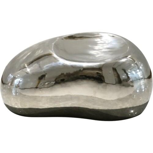 Outdoor stainless steel mirror stone sculpture hotel villa courtyard crafts outdoor square community garden ornaments