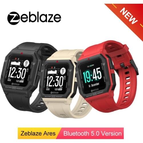 NEW 2021 Zeblaze Ares Smart Watch Bluetooth Smartwatch 3 ATM Heart Rate Tracking 15Days Battery Life Watch For Android IOS Phone