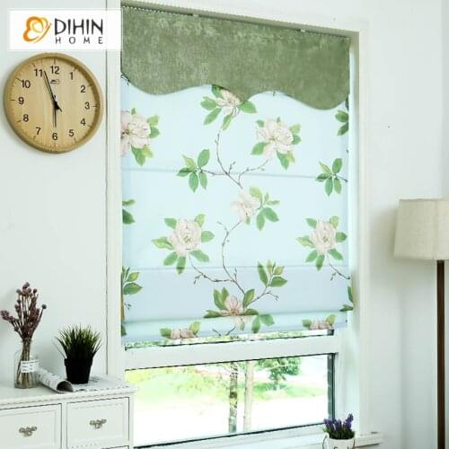 New Arrival Printing Flower With Valance Roman Blinds Customized Size Roller Blind Free Shipping