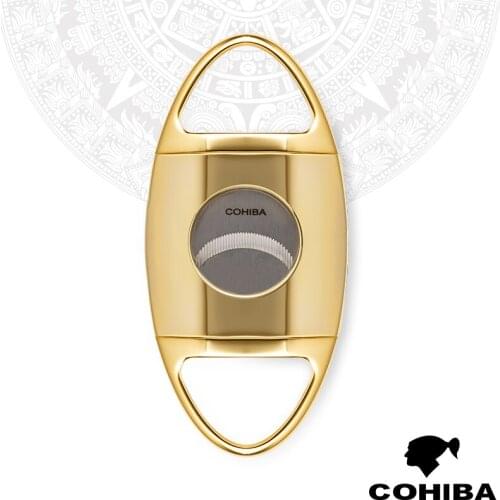 Cohiba High Quanlity Stainless Steel Dual Blades Super Sharp Cigar Cutter Guillotine Scissor Portable Tobacco Sigaar Cutter
