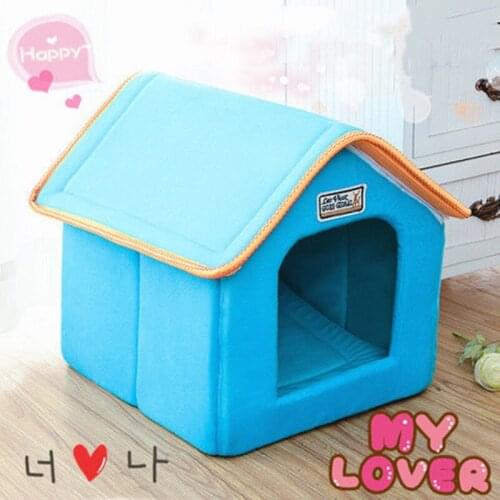 Pet Dog Solid Removable Cover Bed Mechanical Wash Coral Fleece Nest For Small Medium Dogs Cats DB727