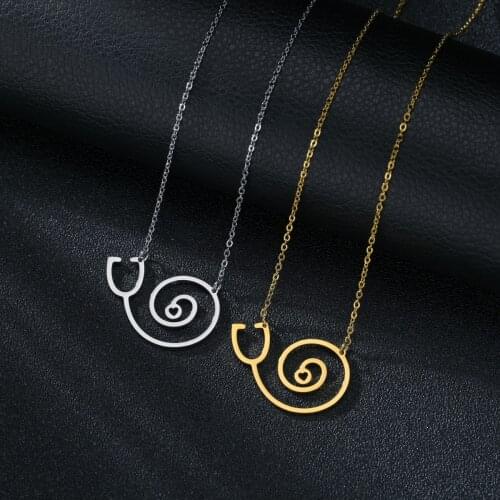 New Fashion Gothic Gold Stainless Steel Mens and Womens Couple Necklace Simple Jewelry Birthday Valentines Day Birthday G