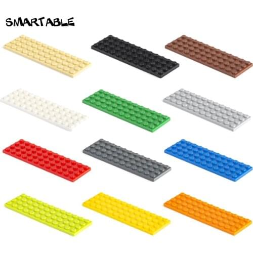 Smartable Plate 4X12 Baseplates Brick Building Blocks Parts DIY LOGO Creative Toys Compatible Major Brands 3029 Toys 14pcs/lot