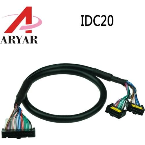 IDC20 Industrial Cable IDC20 breakout board cable, Round cable, with preassembly, IDC20 to 2 X IDC10 Cable