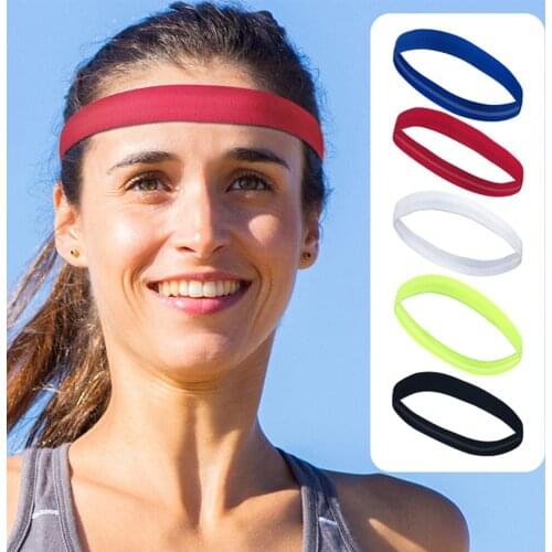 HUYIDA Hair Bands Women Men Yoga Sports Headband Elastic Running Non-slip Rubber Football Candy Color Sweatband Hair Accessories