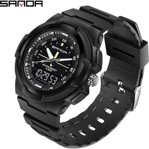 SANDA New Luxury Sport Men Quartz Watch Casual Style Military Watches Men Waterproof S Shock Male Clock relogio masculino 3004
