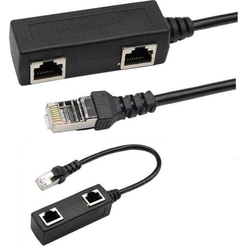 RJ45 Network Splitter Adapter Cable 1 RJ45 Female to 2 RJ45 Female Network Y Splitter Cable 0.25m