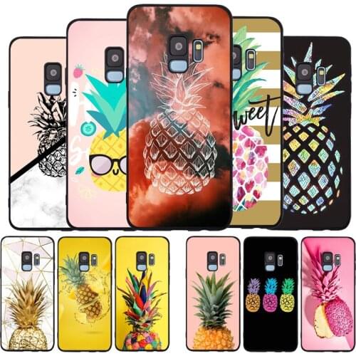 Fruit cute pineapple Black TPU Silicone Soft Phone Case For Samsung Galaxy S20 S10 S9 S8 Plus Lite NOTE 10 9 8 S7 EDGE