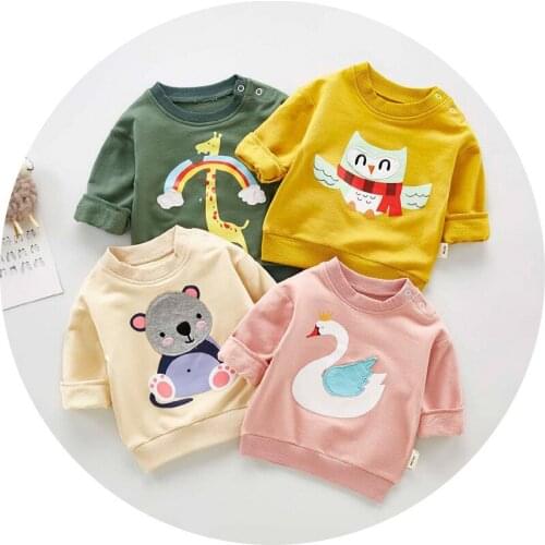 Infant Baby Girls Tops Sweatshirts Long Sleeve Boys Clothes Toddler Newborn Cartoon T Shirt Casual Hoodies Sweatshirts Clothing