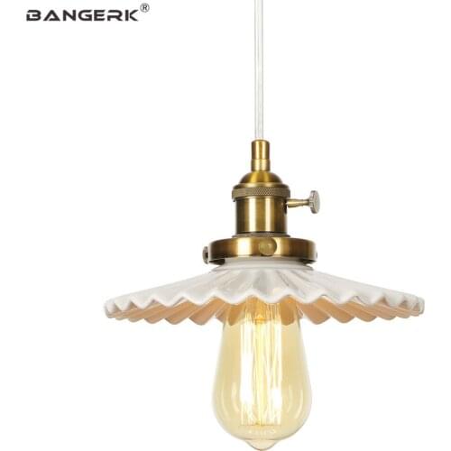 Vintage Hanging Lights Iron Glass Switch Industrial Pendant Lamp LED E27 Edison Retro Loft Decor Dining Room Bar Home Lighting