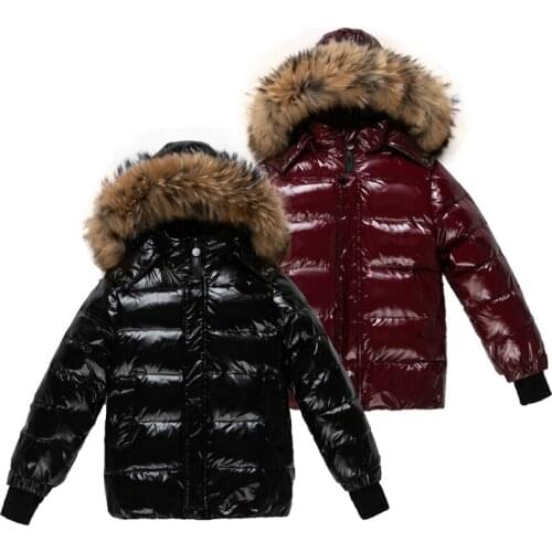 Winter Childrens Down Jackets Thicken 90% White Duck Down Zipper Coat Boys Girls Warm Hooded Outwear Snow Wear Kids Parka Tops