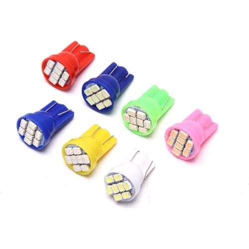 10pcs T10 LED W5W car parking light Wedge Bulb auto Dashboard Indicator Lamps DC 12V