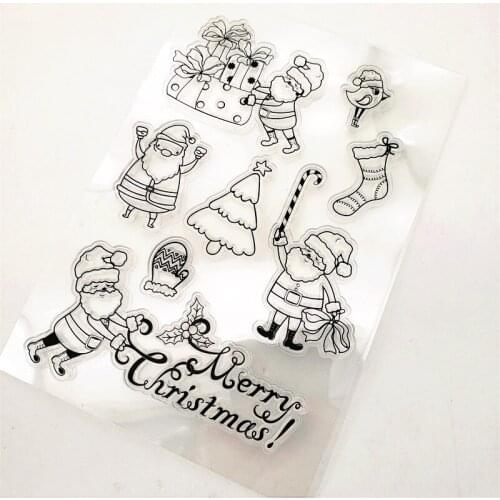 11x16cm Christmas Gift Clear Stamps Transparent Seal Silicone Seal TPR Christmas Wedding Roller Stamps DIY Scrapbook Album Card