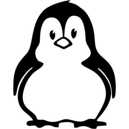 12.1*15.2CM Vinyl Car Styling Cute Penguin Car Sticker Motorcycles Decoration Decal Black/Silver S1-2387