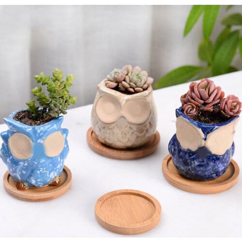 14 Style Flower Pots Wooden Tray Round Square Fleshy Bonsai Pads Flowerpot Tray Mat Holder Gardening Supply Home Decoration