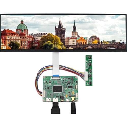 NV126B5M-N41 IPS LCD Screen Touch Panel 12.6"1920 x 515 with 2HDM I Mini LCD Controller Board Fit for Car Monitor/Bar Display