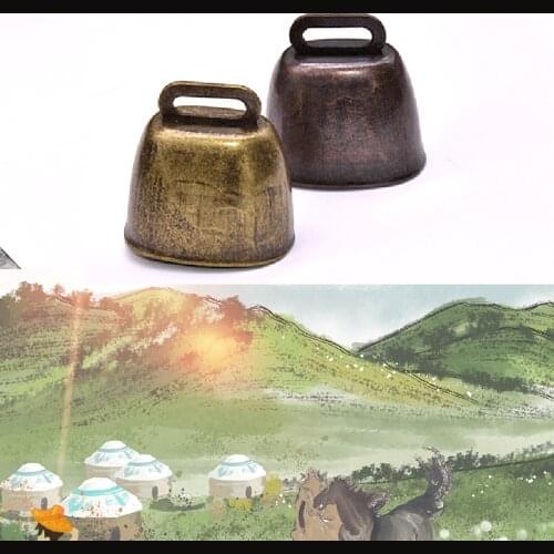 2 Colors Cow Horse Sheep Grazing Copper Bells Loud Crisp Spread Farther Loud Thickened Cattle Sheep Copper Bells Prevent Loss